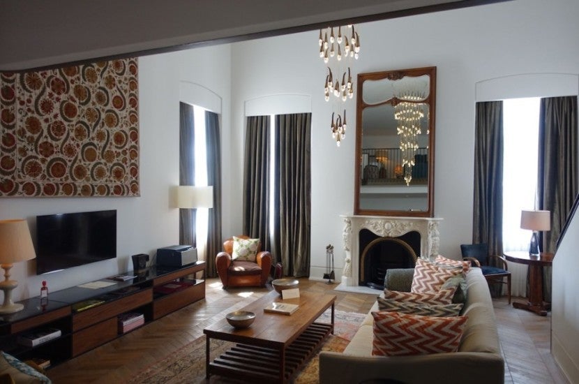 This could be an actual living room in an actual house. But this one was in my Large Mezzanine room at the Soho House Istanbul.