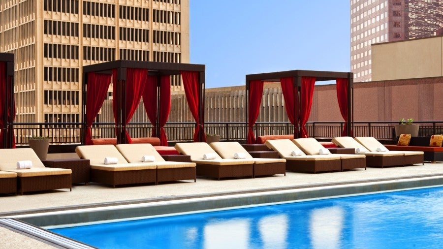 Kick back on the rooftop pool at the Sheraton Dallas. Photo courtesy of the hotel.