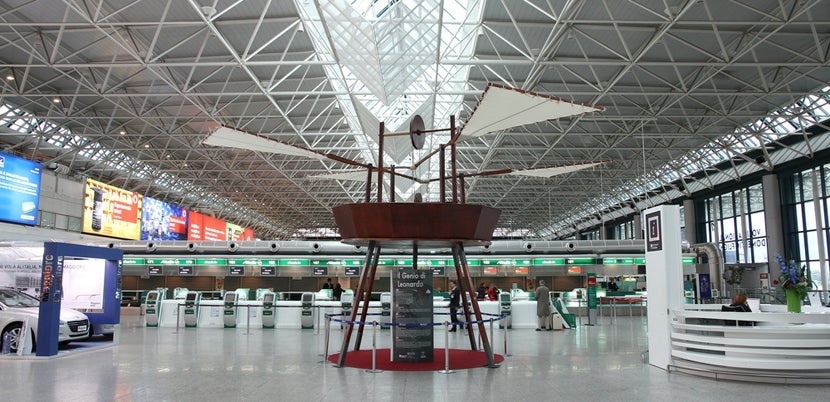 A bit of Leonardo at Leonardo da Vinci-Fiumicino. Photo courtesy of Shutterstock.