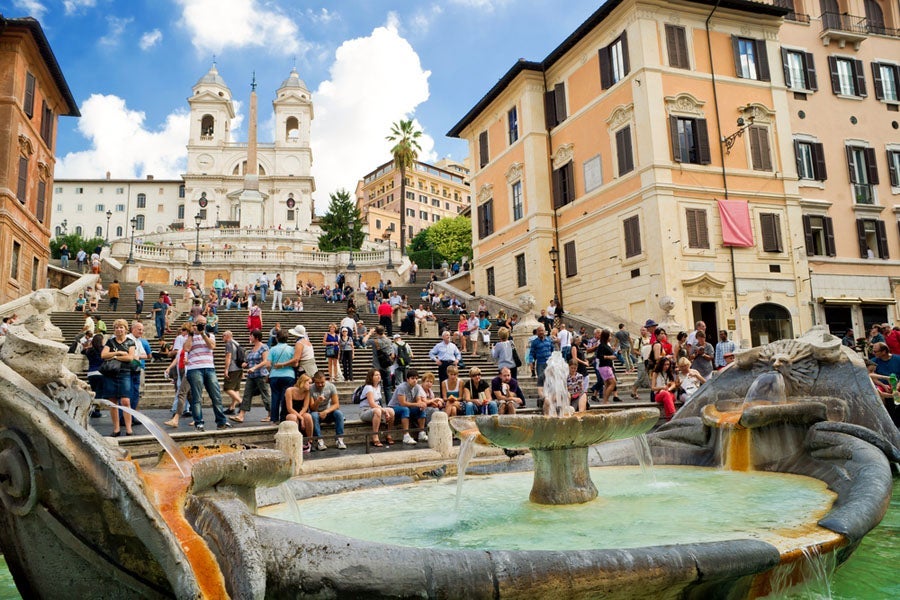 Head to the Spanish Steps — which are rarely empty. Photo courtesy of Shutterstock.