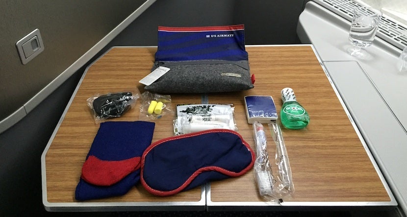 I was amused to get a US Airways heritage amenity kit.