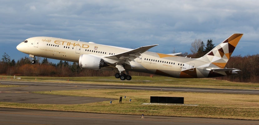 An Etihad Dreamliner.