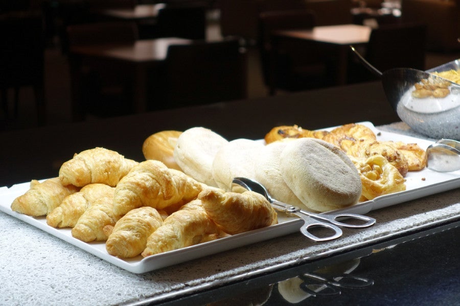 Part of the limited breakfast spread.