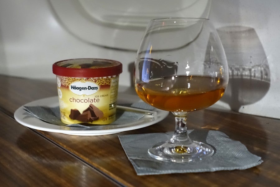 Ice cream and Johnnie Walker Blue.