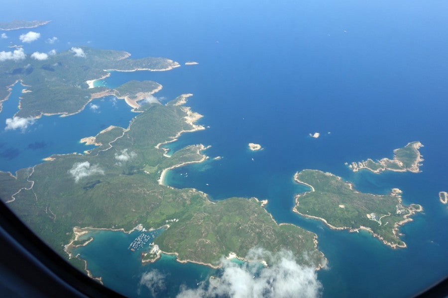 Approaching Hong Kong.