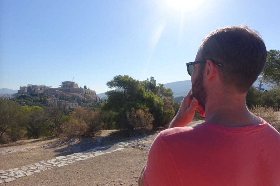 A pause in our hike to contemplate the incredible view.