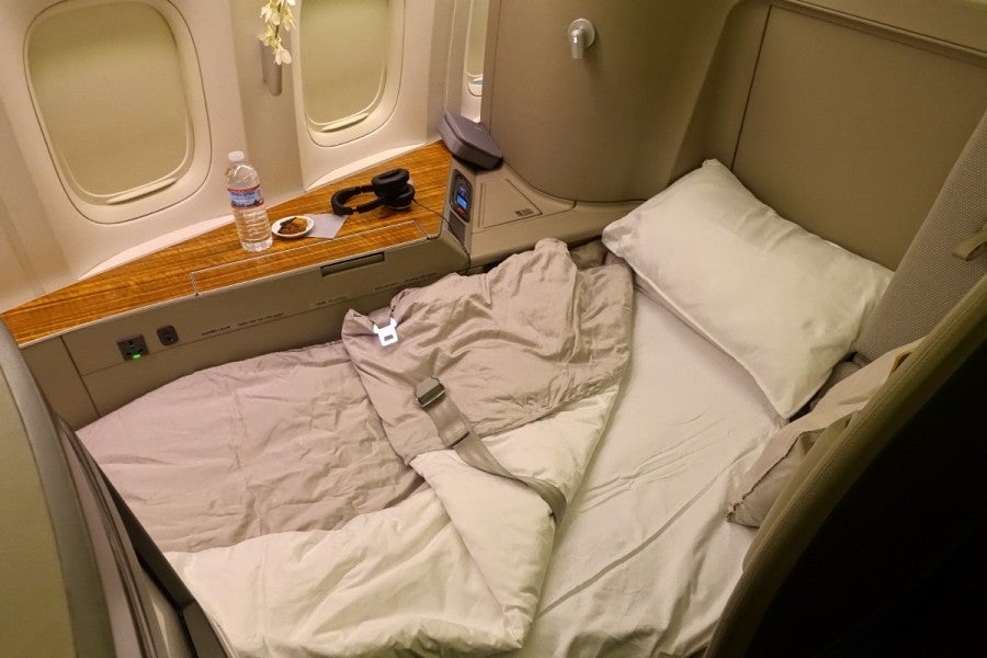 Cathay's bed is among the most comfortable in the sky.