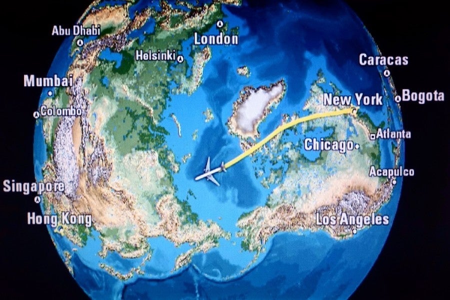 The flight brought us over the North Pole.
