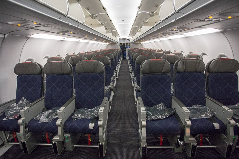 The economy cabin on the A321T is actually pretty short, with only 12 rows.