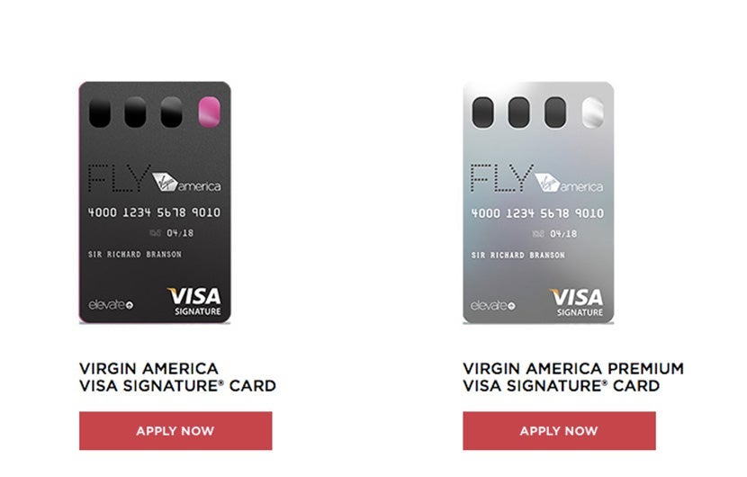 The Virgin America credit cards from Comenity Bank.