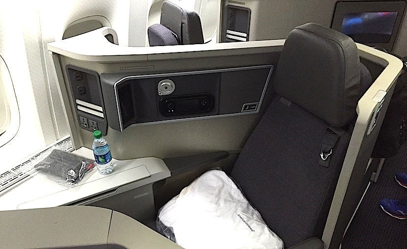 Half the seats face backwards.