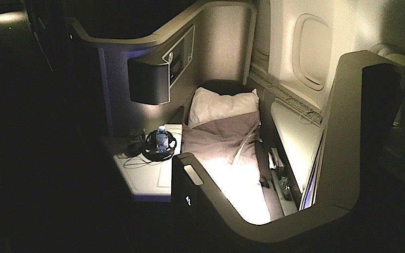 My rear-facing seat in lie-flat position.