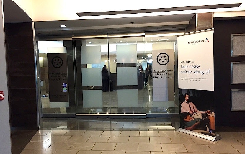 The entrance to the closer Admirals Club.