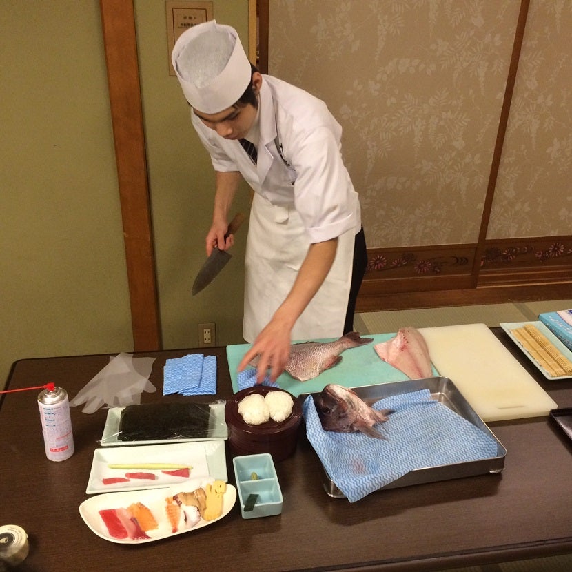 A sushi making demonstration and class in Tokyo that I was able to book using the IHG Rewards Club Concierge.