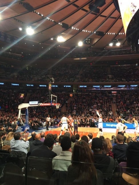 TPG enjoyed great seats at a Knicks game through the SPG Moments program.