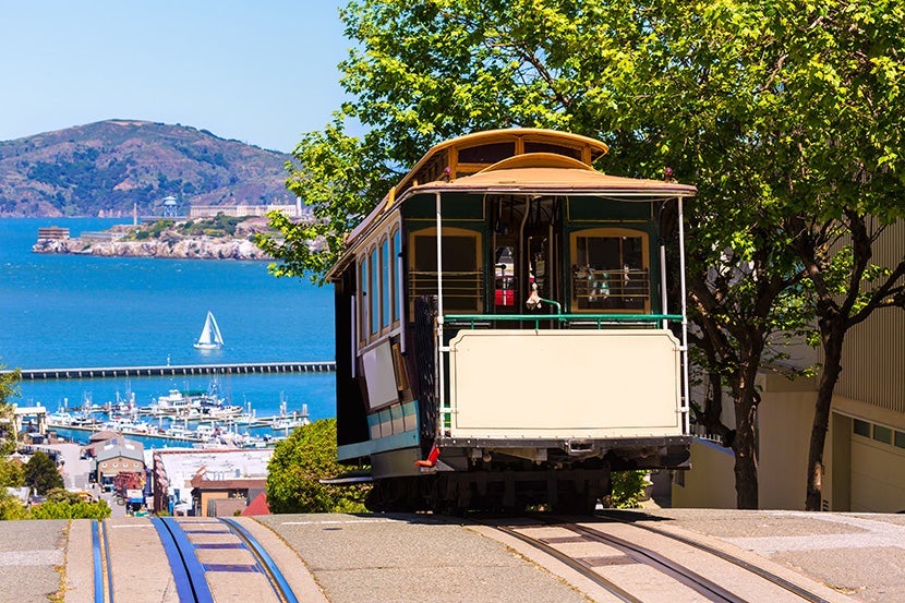 One of San Francisco's famous cable cars