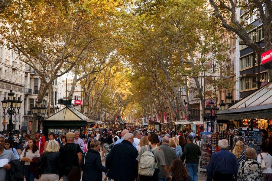 Filled with tourists, street vendors and pickpockets, you will most likely find yourself walking along La Rambla.