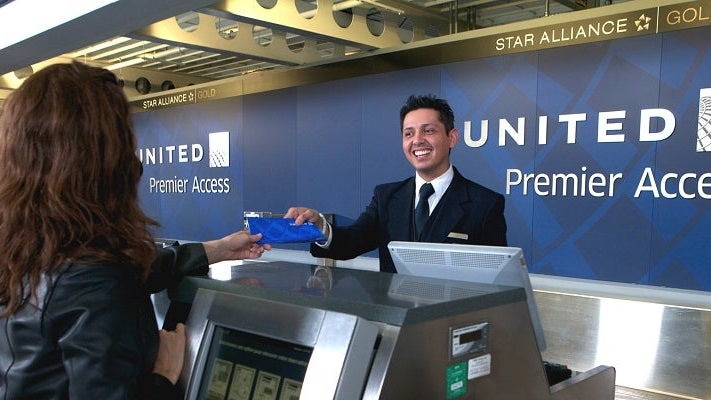 United check-in counter featured