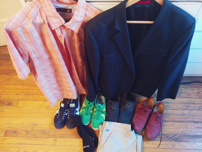 Just some of my Zappos haul — luggage and the rush of getting a great deal not pictured. Photo by the author.