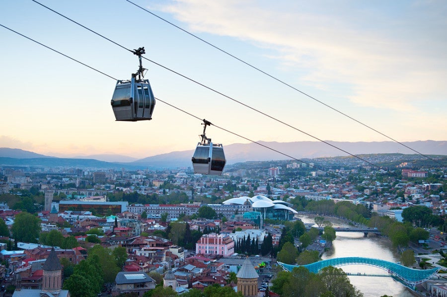 The gondola ride up Sololaki Hill is an experience in and of itself, with great views of the city. Photo courtesy of Shutterstock.