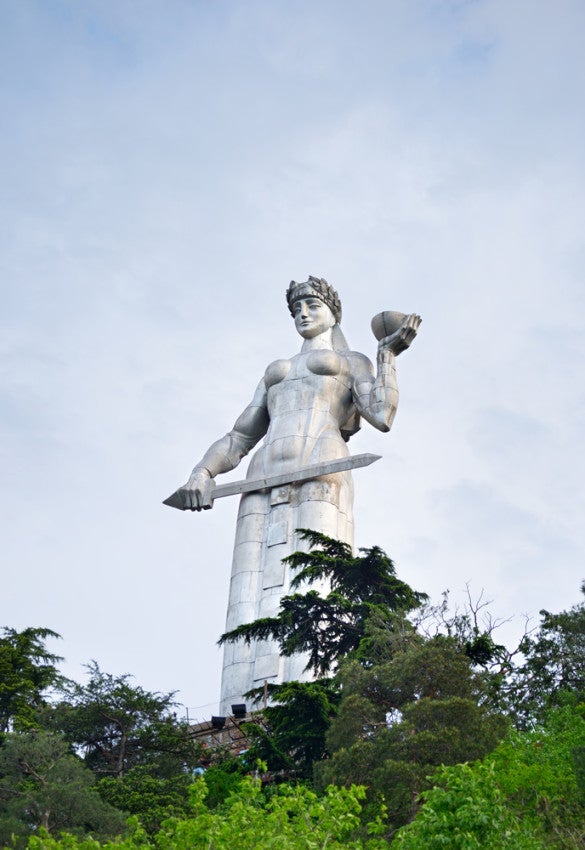 The Mother of Georgia (Kartvlis Deda) statue keeps a watchful eye over the city. Photo courtesy of Shutterstock.