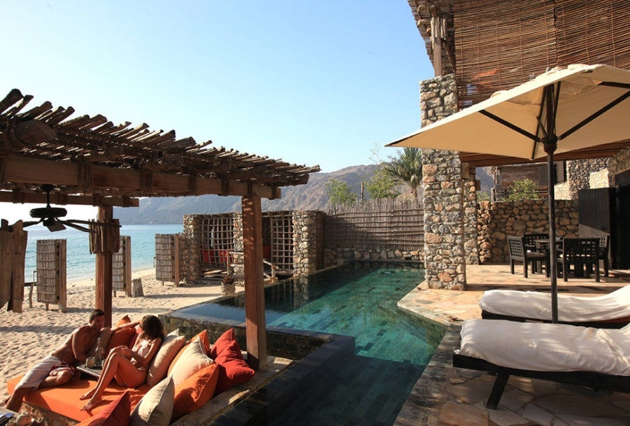 Splurge on a stay at the Six Senses Zighy Bay. Photo courtesy of Six Senses.