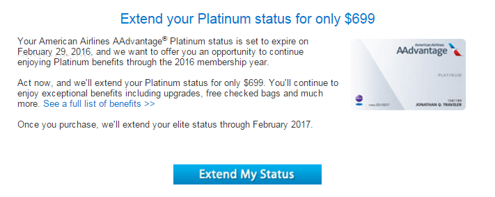 Extend Platinum status for $699? Nah, rather spend $769 and get a great trip out of re-qualifying!