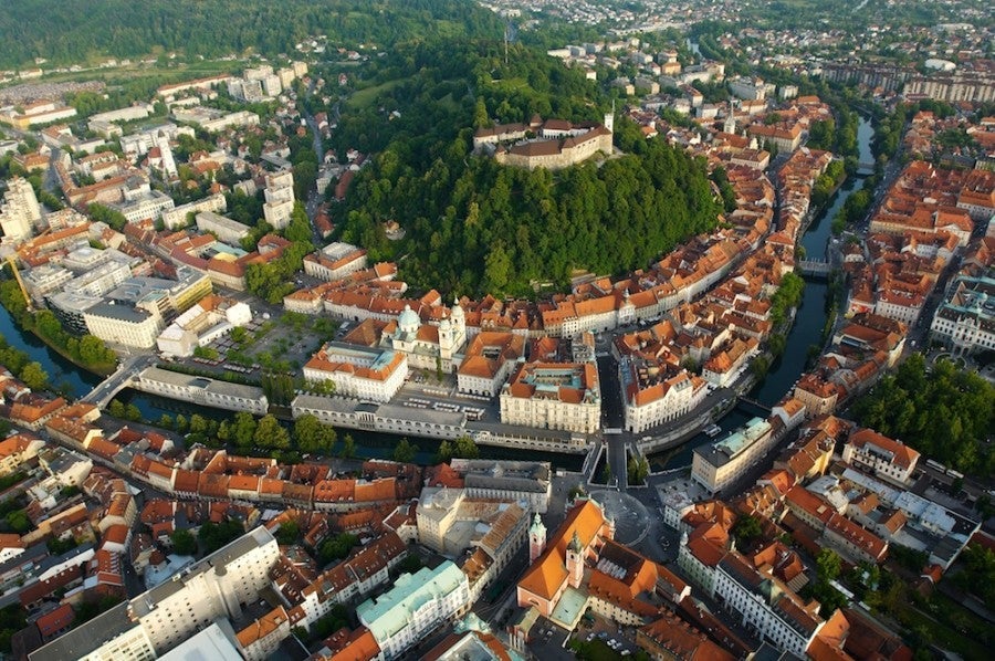 The red roofs of Slovenia's charming capital, Ljubljana. Photo courtesy of Slovenia Tourism.