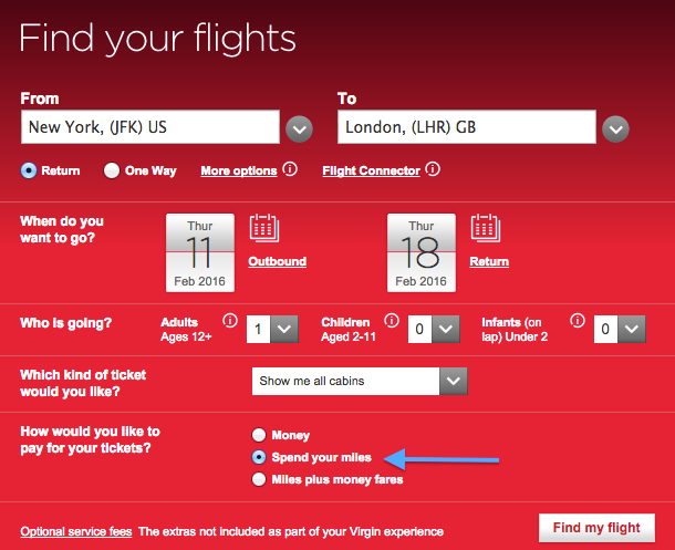 VS award flight search