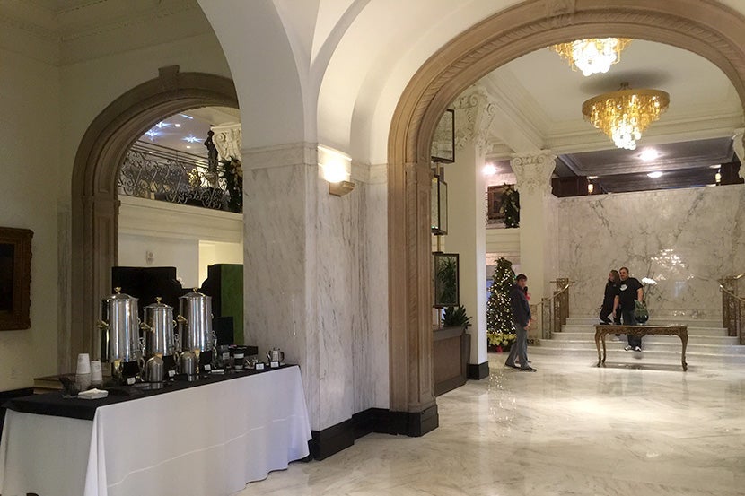 Complimentary coffee is available in the lobby through the late morning.