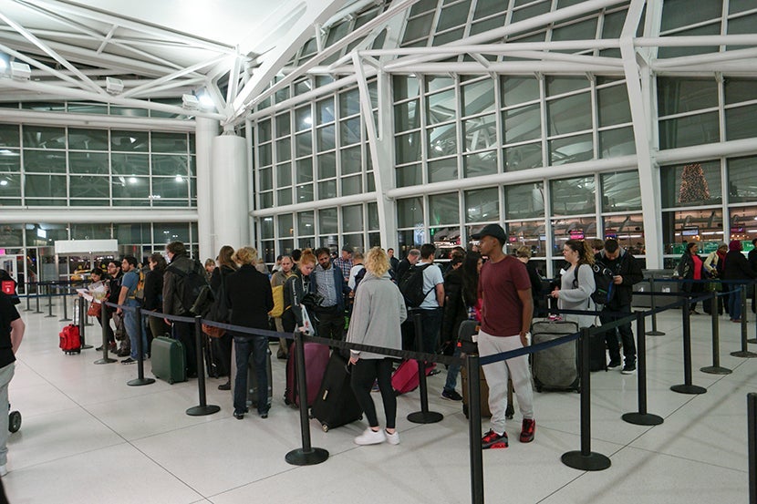 The line at check-in was handled efficiently. Image courtesy of Kofi Lee-Berman.