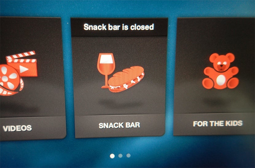 Still no luck with the on-screen snack ordering service.