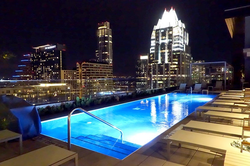 The Westin Austin Downtown's scenic pool deck.