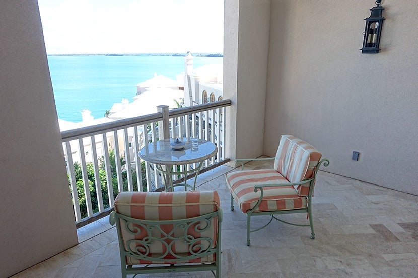 The balcony offered a great view and a nice place to sit and relax (or work).