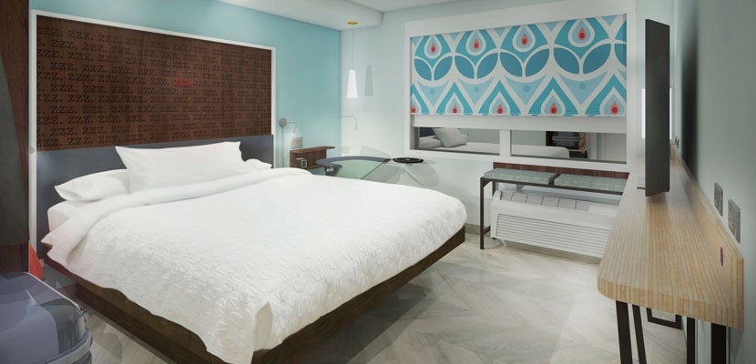 An artist's rendering of what Tru's rooms will look like. Image courtesy of Hilton.