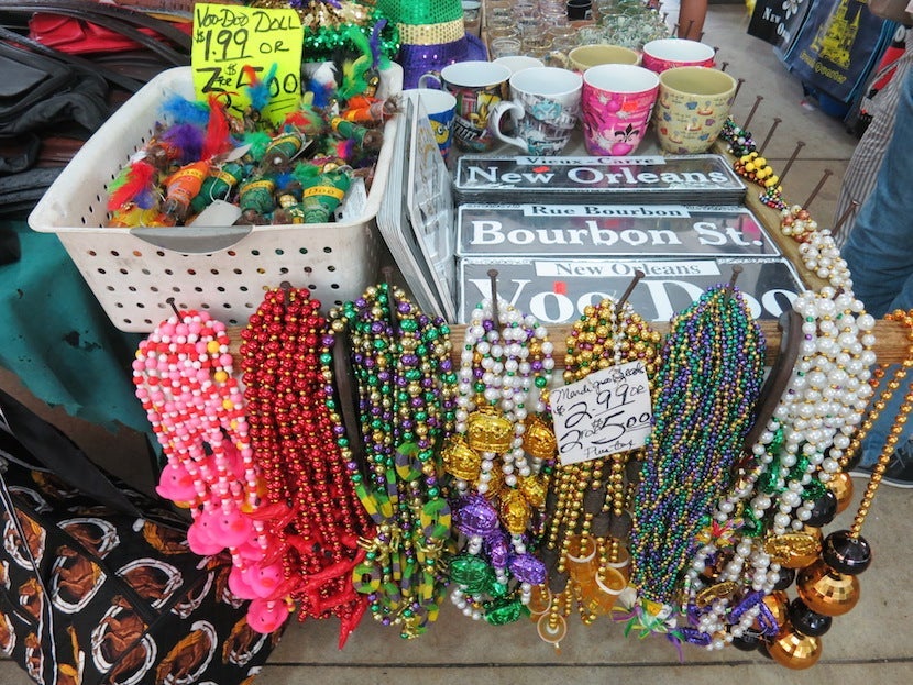 Head to the French Market for Mardi Gras souvenirs all year.