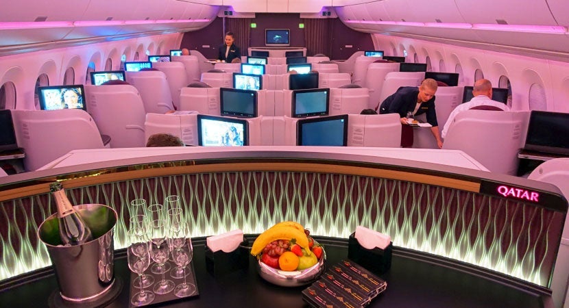The interior of Qatar's A350.