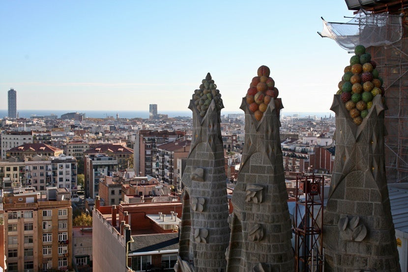 The towers are still under construction, but you can go up to the top of two of them for amazing views of the city below.