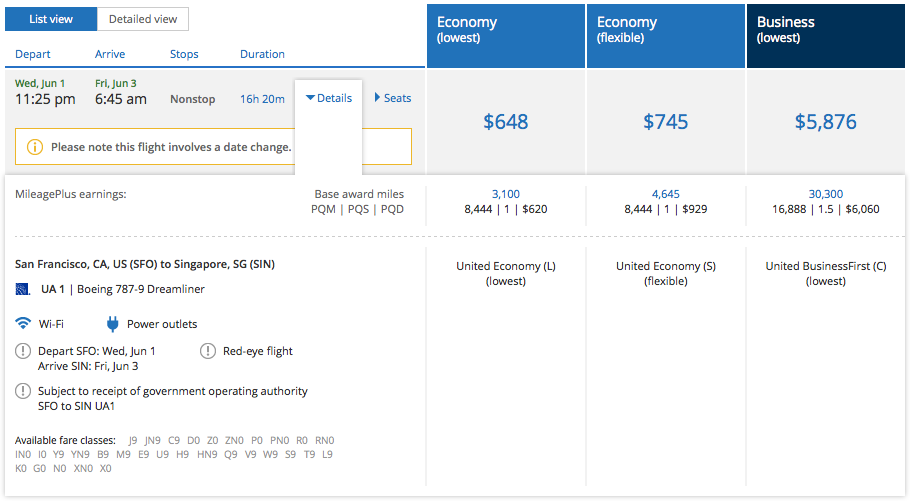 Availability for the inaugural flight.
