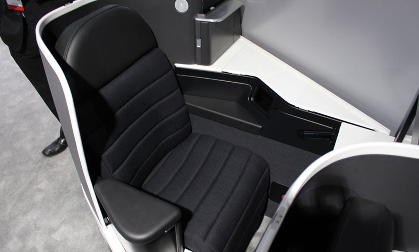 Seen at the Aircraft Interiors Expo in Hamburg in 2015, these new Virgin Australia seats will (eventually) be the best transpacific product. Photo - John Walton.