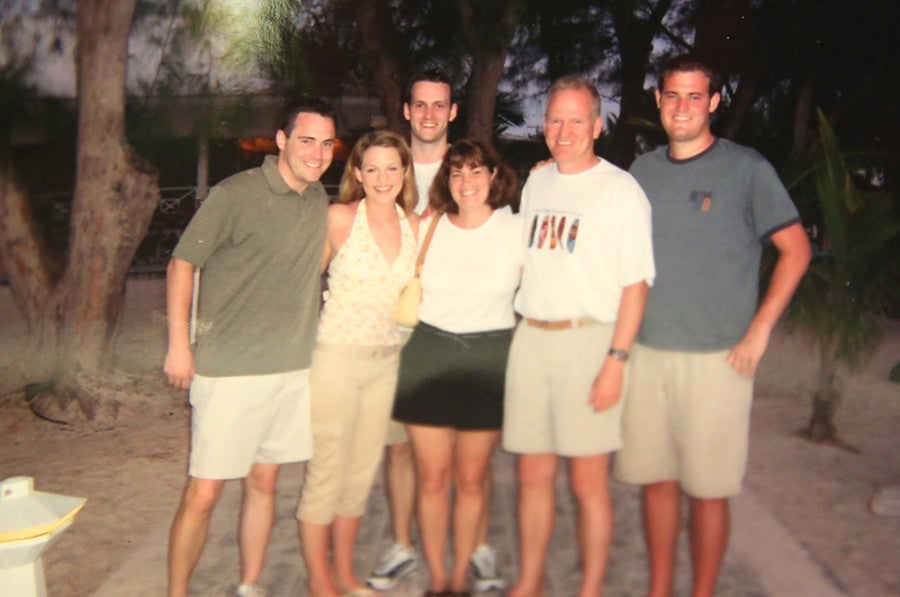 A picture of Brian Kelly and his family in the Cayman Islands