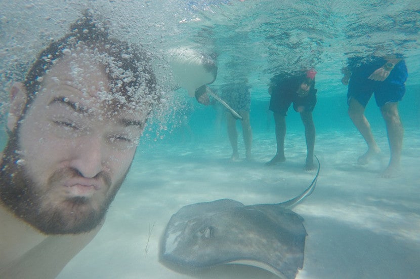 Swimming with stingrays!