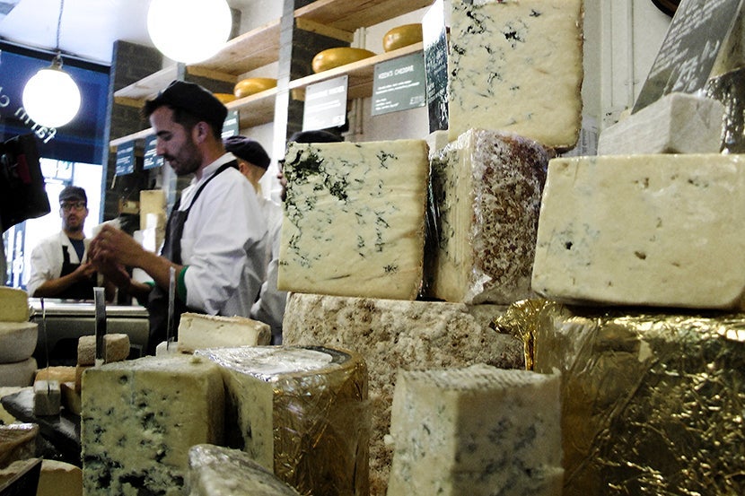 In Neal's Yard Dairy, cheese is elevated to a religion and cheesemongers dish up samples with evangelical fervor. Image courtesy of Mitch Berman.