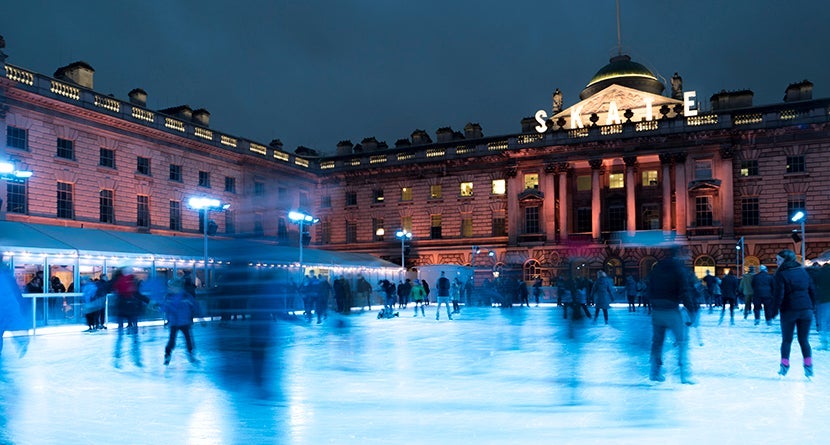 Ice skating at London's Somerset House. Image courtesy of Kofi Lee-Berman.