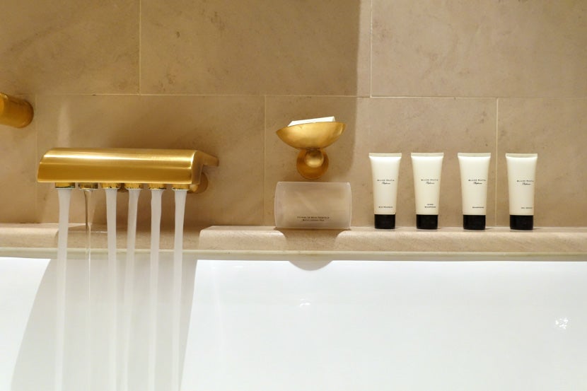The room was stocked with Blaise Mautin amenities.