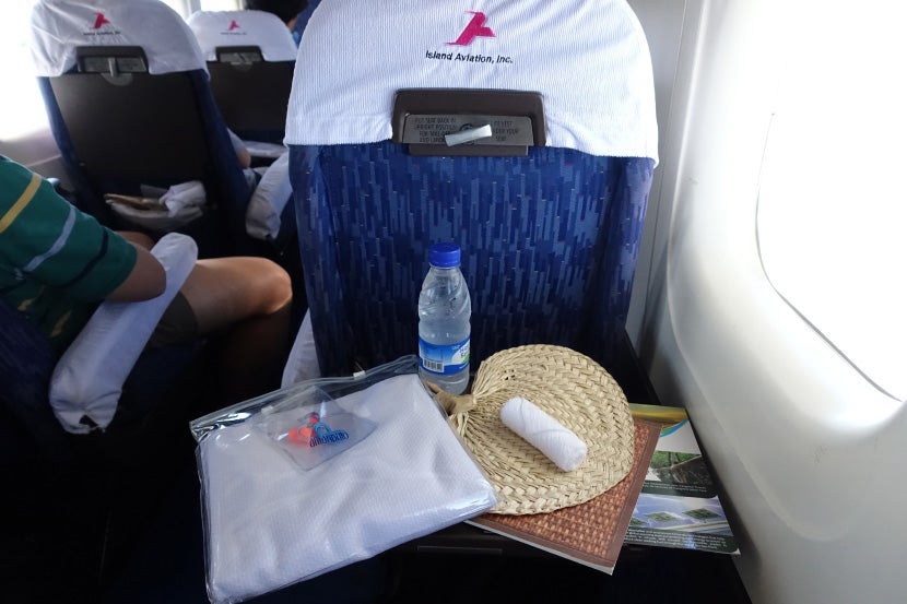 The in-flight amenities.