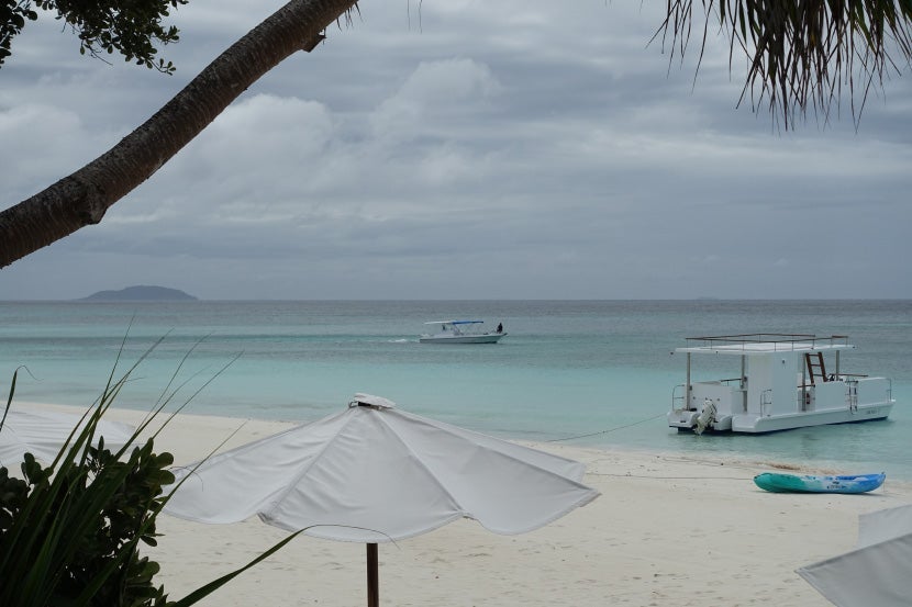 The resort offers multiple snorkeling trips per day on this boat.