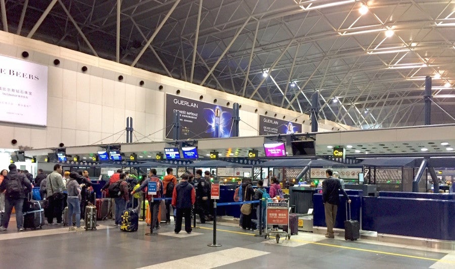 The check-in counters.