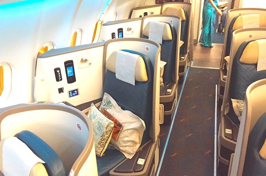 The seat on the other side of the plane that I moved to.