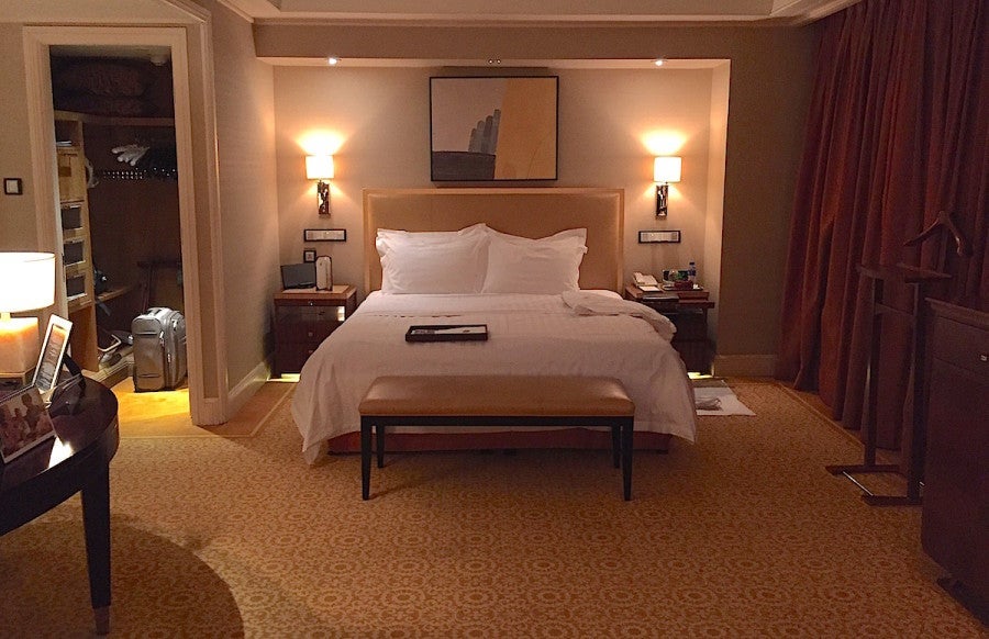 A shot of the bed and nightstands.